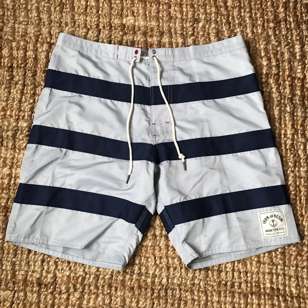 NWOT Iron & Resin Revival Stripe Boardshort